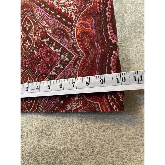 August Silk Logic Women Pants Size 14 Boot cut Red Paisley Print Stretch Boho - Picture 9 of 12